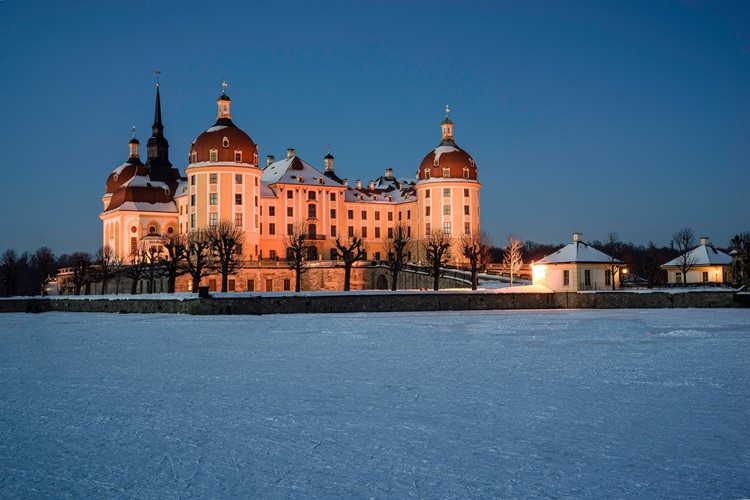 Zámek Moritzburg v zimě
