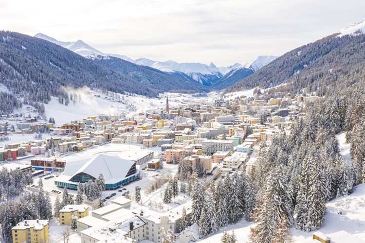 Švýcarsko-Davos-městečko