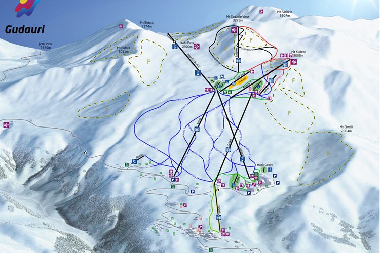 5-Gruzie-lyžařsky-zájezd-Gudauri-ski resort-mapa