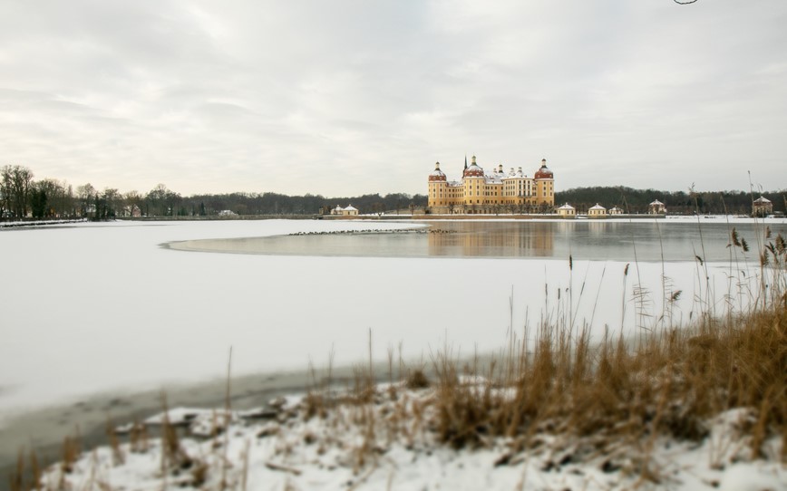 Zámek Moritzburg v zimě