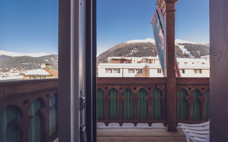 Švýcarsko-Davos-Hotel Kleines Palace-výhled z hotelu