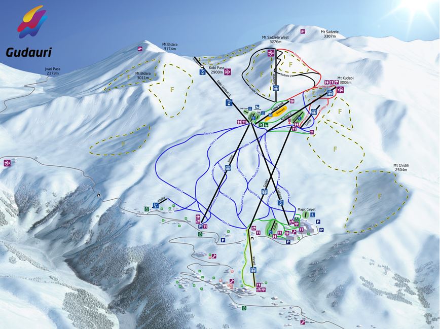5-Gruzie-lyžařsky-zájezd-Gudauri-ski resort-mapa
