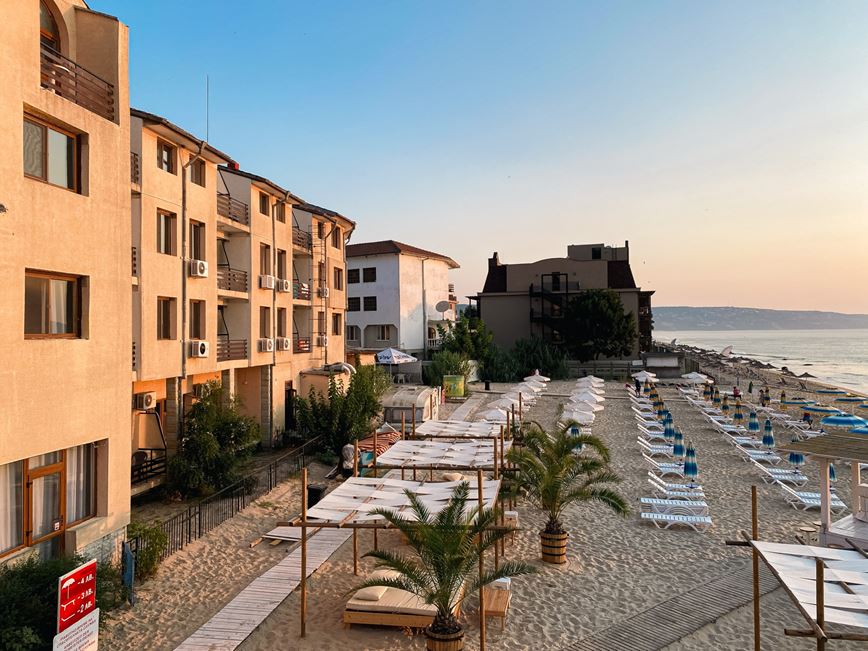 Bulharsko-Kranevo-hotel Palma beach-západ slunce