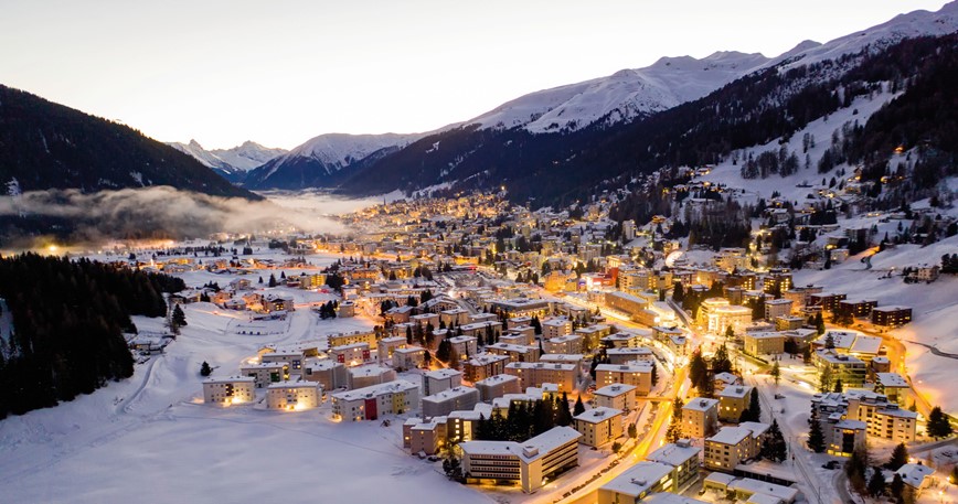Švýcarsko-Davos-městečko